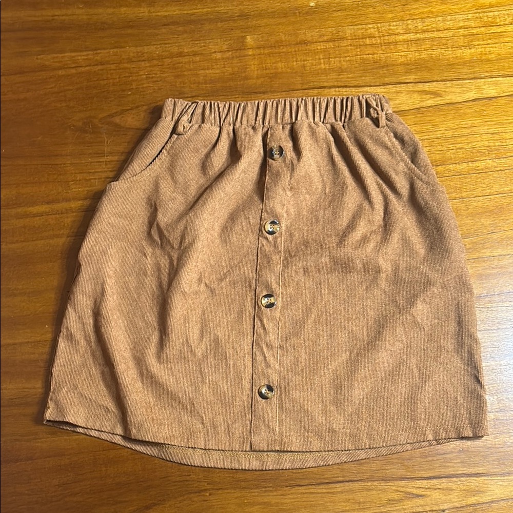 SHEIN Tan Mini Skirt Casual A-Line
